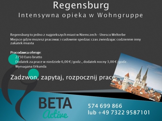 Pielęgniarka – intensywna opieka w Wohngruppe - Regensburg